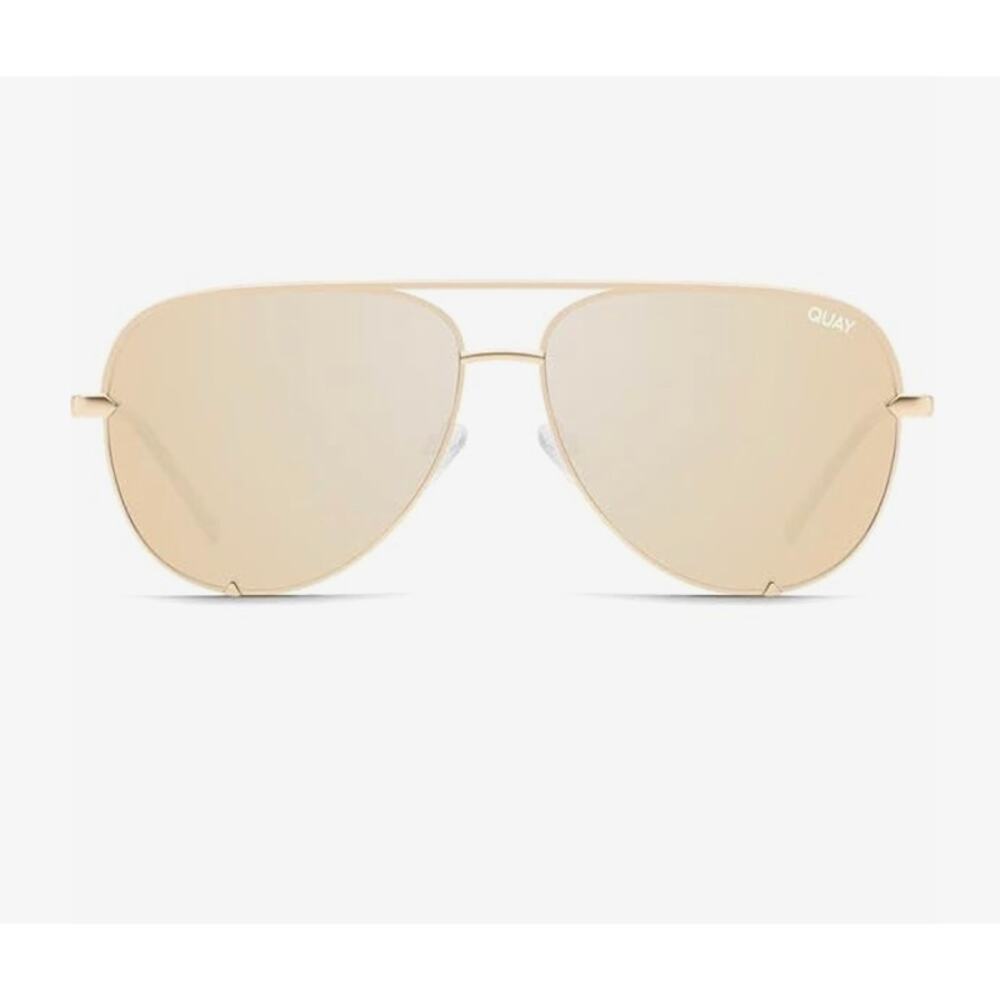 Quay Unisex High Key Mini Classic Polarized Aviator Sunglasses Gold 126